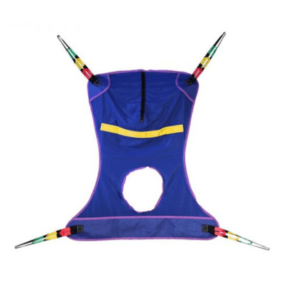 Full Body Mesh Patient Lift Sling w/Commode Opening - Front View