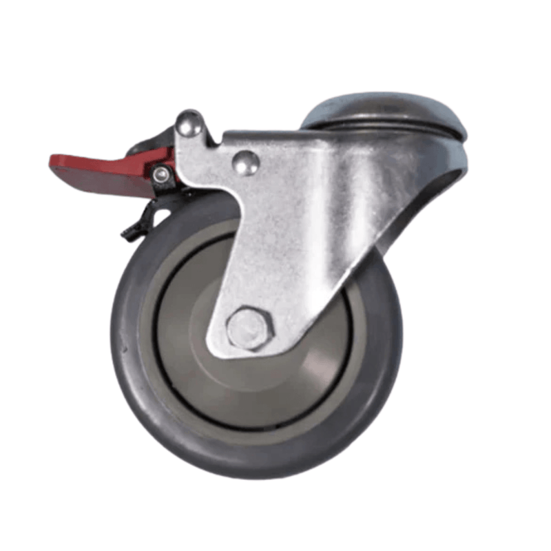 Rear Caster Wheel with Brake Replacement Part Side View